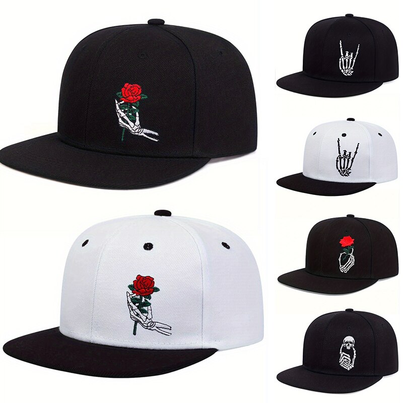 Embroidery Rose - Кепки в стиле хип-хоп с прямым